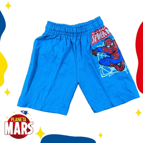 Short estampado Spiderman (tela araña) azul petróleo