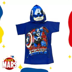 Remera con máscara Capitan América (letras)