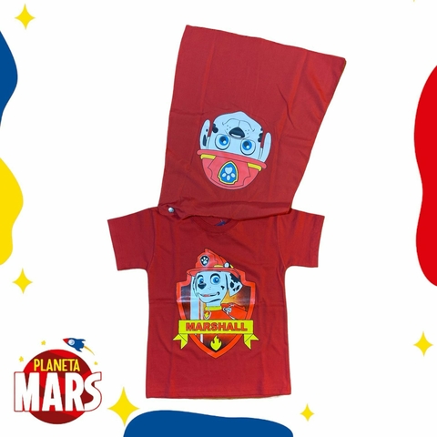 Remera con capa Marshall Paw Patrol (logo)