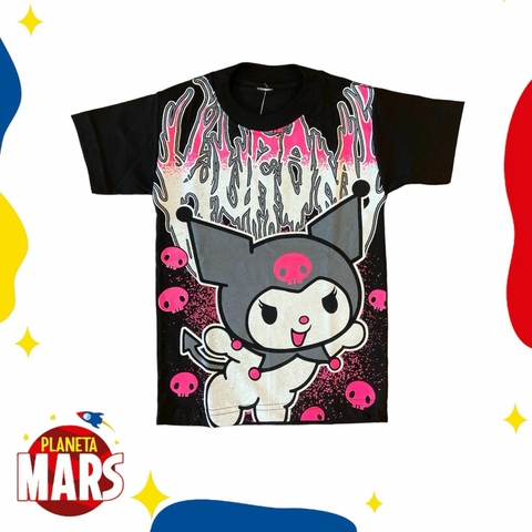 Remera reflectiva Kuromi (skull)