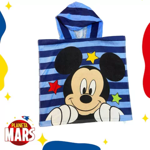 Ponchito de toalla Mickey (franjas)