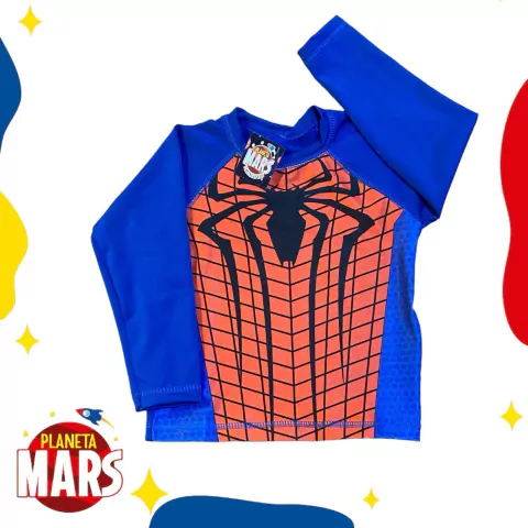 Camiseta con filtro uv Spiderman (fondo cuadros)