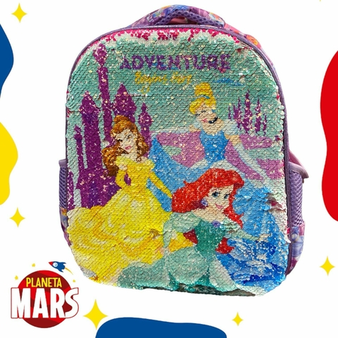 Mochila jardín Princesas con lentejuelas reversibles