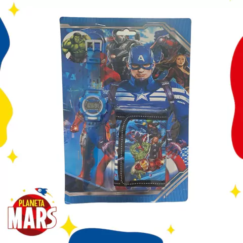 Set billetera + reloj Avengers (hulk)