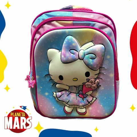 Mochila primaria 3D Kitty bailarina (3 cierres)