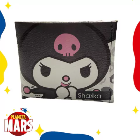 Billetera de ecocuero Kuromi (calaveritas)