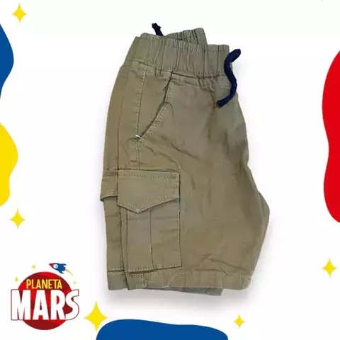 Bermuda cargo de gabardina Marrón