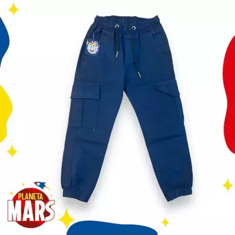 Pantalón cargo de gabardina Azul Marino
