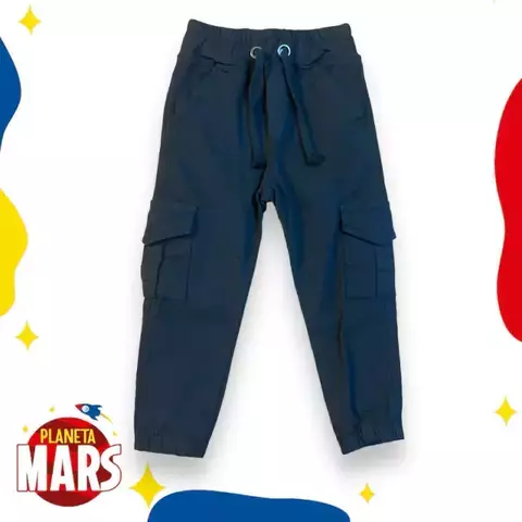 Pantalón cargo de gabardina Negro