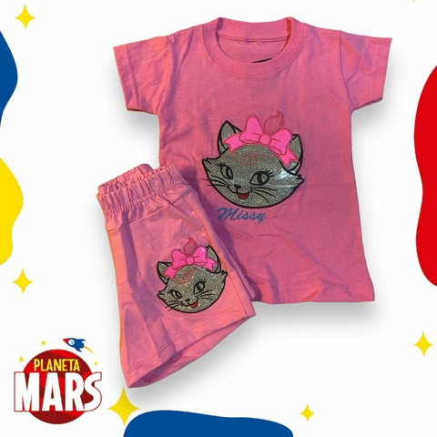 Conjunto bordado gatita Marie
