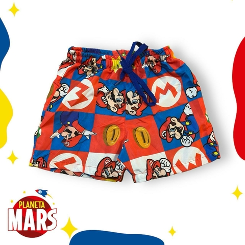 Short de baño Mario Bros (cuadros)