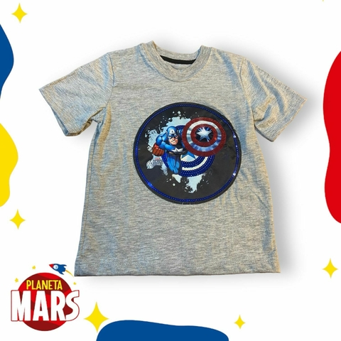 Remera con luces Capitán América (escudo)