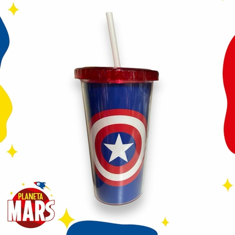 Vaso con sorbete Capitán América (escudo)