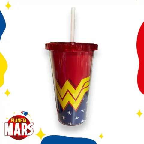 Vaso con sorbete Mujer Maravilla