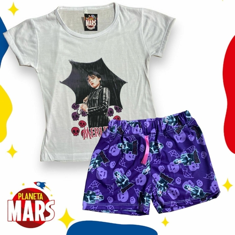 Pijama sublimado niño verano Merlina (paraguas)