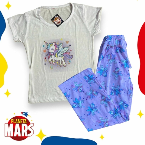 Pijama media estación Unicornio (alas)