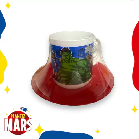 Taza con plato Avengers