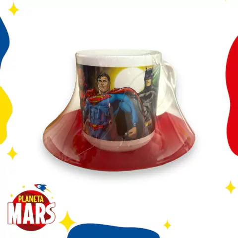 Taza con plato La liga de la Justicia