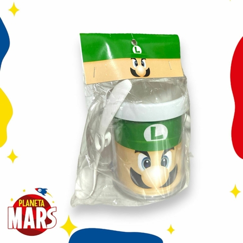 Taza con cuchara Mario Bros Luigi