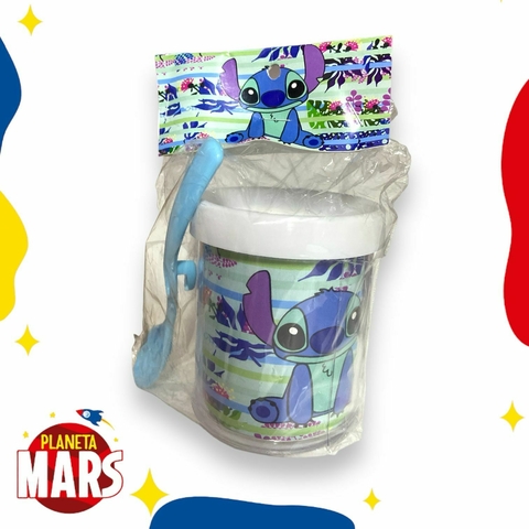 Taza con cuchara Stitch (rayas)