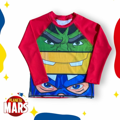 Camiseta con filtro uv Avengers (caras)