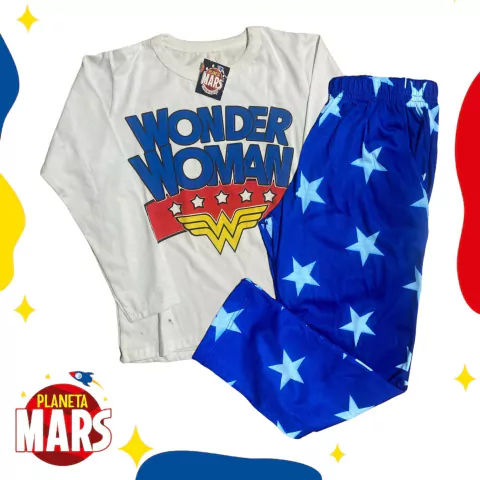 Pijama manga larga Mujer Maravilla (letras)