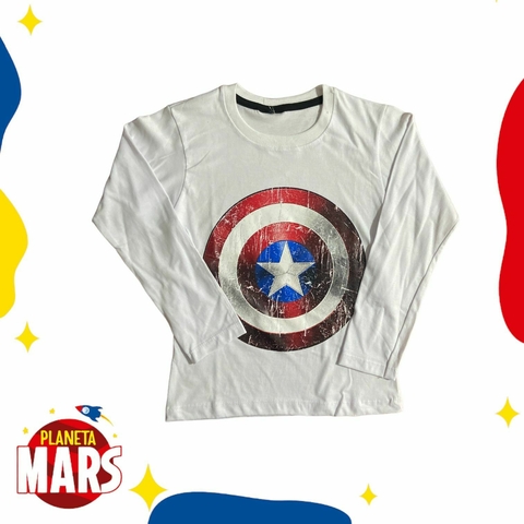 Camiseta premium Capitan América (doble estampa)
