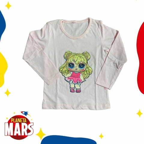 Camiseta con aplique LOL (rodetes)