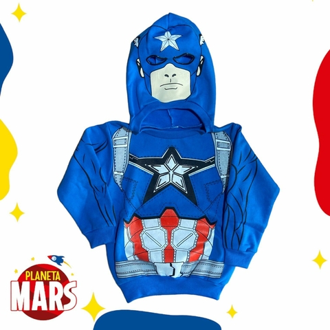 Buzo con máscara traje Capitán América