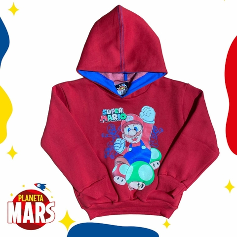 Buzo con capucha premium Mario Bros