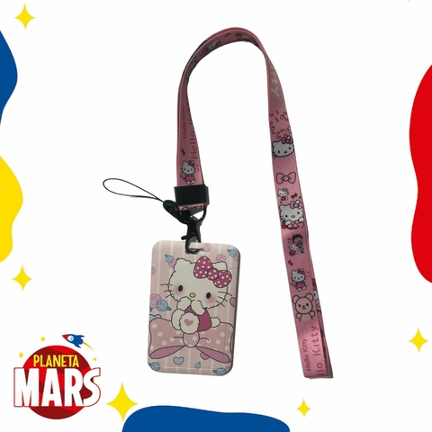 Porta tarjeta Kitty (franjas)