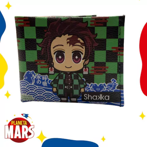 Billetera de ecocuero Tanjiro Demon Slayer (cuadros)