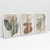Quadro Abstrato Tropical Leaves Kit com 3 Quadros - Quadro Abstrato