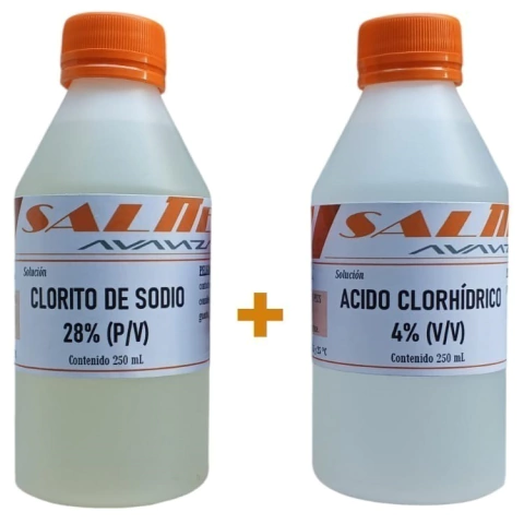 KIT POTABILIZADOR (CLORHIDRICO 4% + CLORITO 28%) - SALTTECH