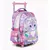 MOCHILA FOOTY CARRO LEOPARDO 3 CIERRES 18 PULGADAS 48X35X20 LUZ LED COLOR FUCSIA en internet