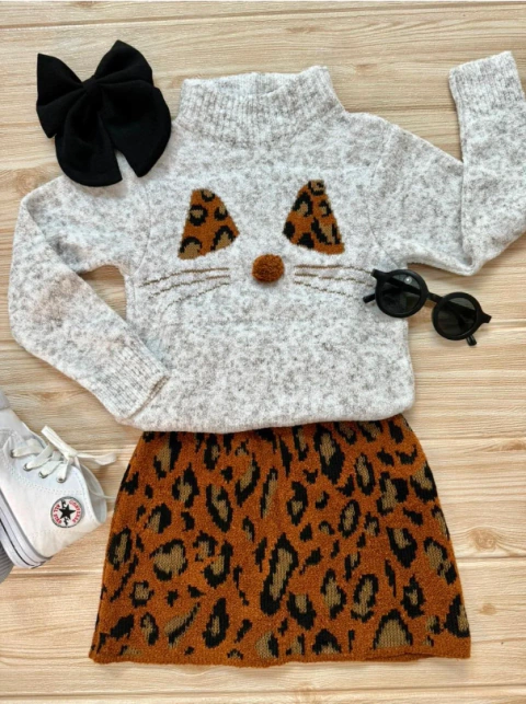 Conjunto Oncinha Tricot Mousse