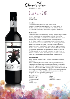 Vino Claroscuro Gran Malbec 2017 - comprar online