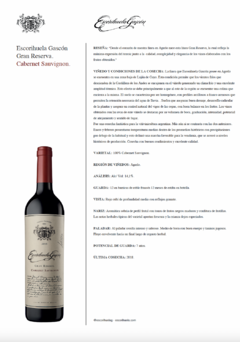 Vino Escorihuela Gascon Gran Reserva Cabernet Sauvignon - comprar online