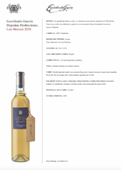 Vino Escorihuela Gascon Pequeñas Producciones Late Harvest - comprar online