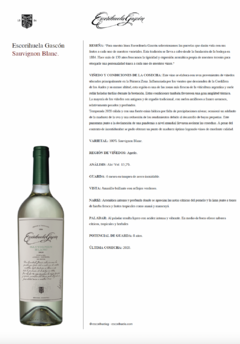 Vino Escorihuela Gascon Sauvignon Blanc - comprar online