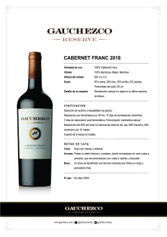 Vino Gauchezco Reserva Cabernet Franc - comprar online