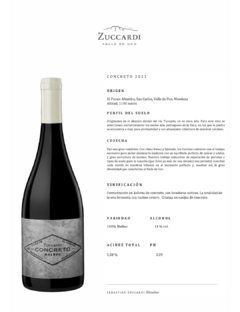 Vino Zuccardi Concreto Malbec 2022 - comprar online