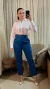 Calça com Cinto Sara Azul