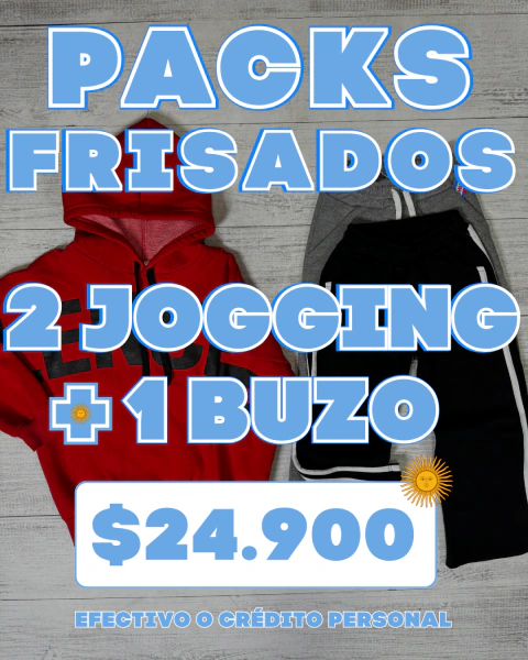 PACK DE 2 JOGGINGS + 1 BUZO