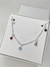 CHOCKER DE PRATA PINGENTES COLORIDOS - comprar online