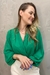 Body Analu Verde Tecido Crepe Fabril Center