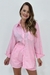 Conjunto Feminino Camisa Rosa Claro + Short Yasmin Com Aplicação em Strass na internet