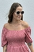 Vestido Longo Com Manga Bufante Saio Rosa Blush POÁ - loja online