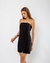 Imagem do Vestido Curto Forrado no Busto Sem Alças Samba Preto