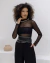 Blusa de Tule Gola Alta Boreal - Luxo das Marias